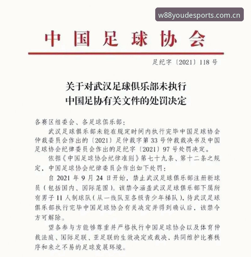 W88优德全球代理手机版 中国足协第三批禁足名单详解:行业净化与体育诚信重塑